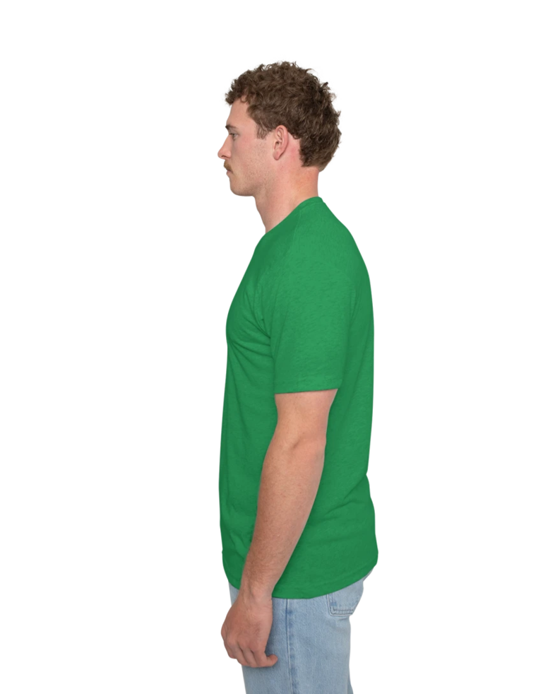 Image of a model wearing a NL6010 Next Level Unisex Tri-Blend Crew Tee