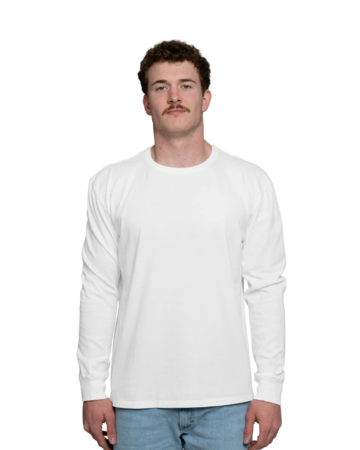 Model wearing a PC099LS Port & Company Pigment-Dyed Long Sleeve Tee