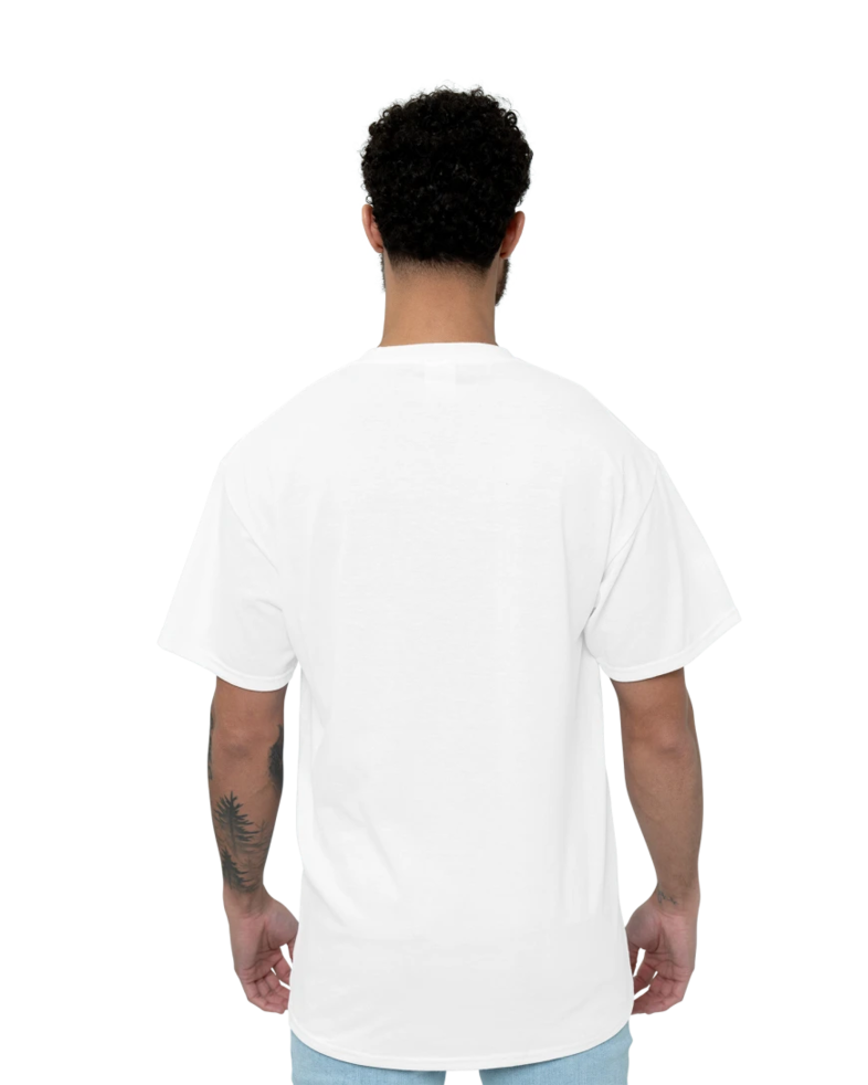 Image of a model wearing a PC55 Port & Company Core Blend Tee