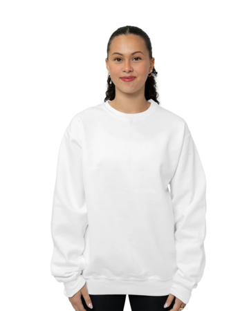 Model wearing a PC90 Port & Company Crewneck Sweatshirt