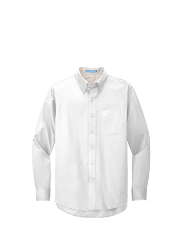 Model wearing a S608 Port Authority Long Sleeve Easy Care Shirt