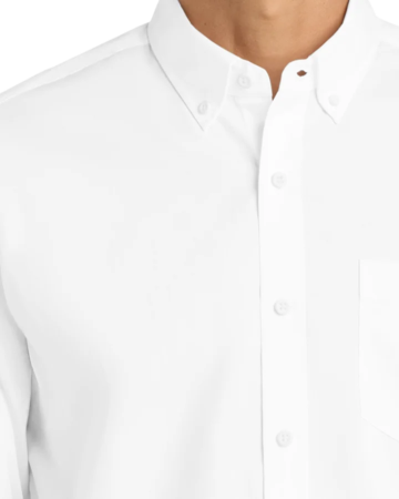 Closeup of a S663 Port Authority SuperPro Twill Shirt