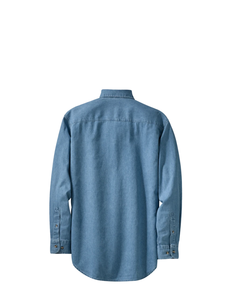 Image of a model wearing a SP10 Port & Company Long Sleeve Value Denim