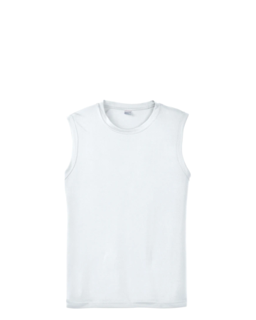 Model wearing a ST352 Sport-Tek Sleeveless PosiCharge Competitor Tee