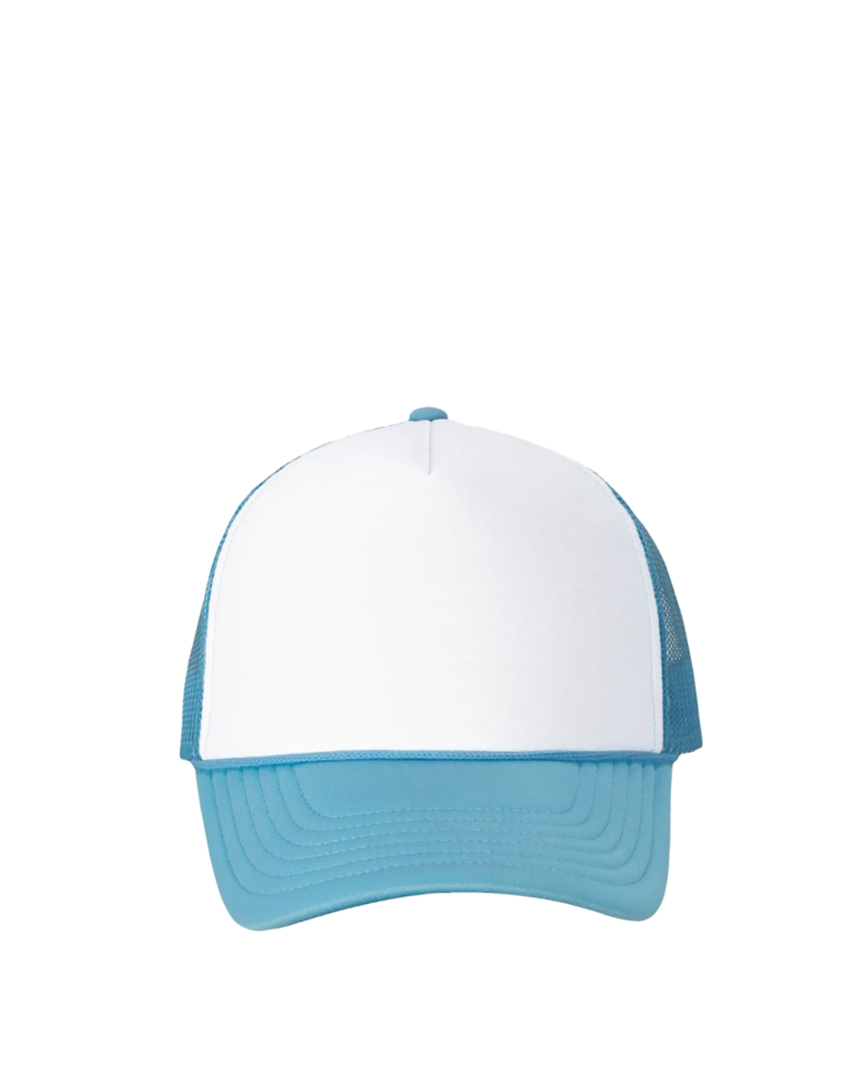 Image of a model wearing a VC700 Valucap Foam Mesh-Back Trucker Cap